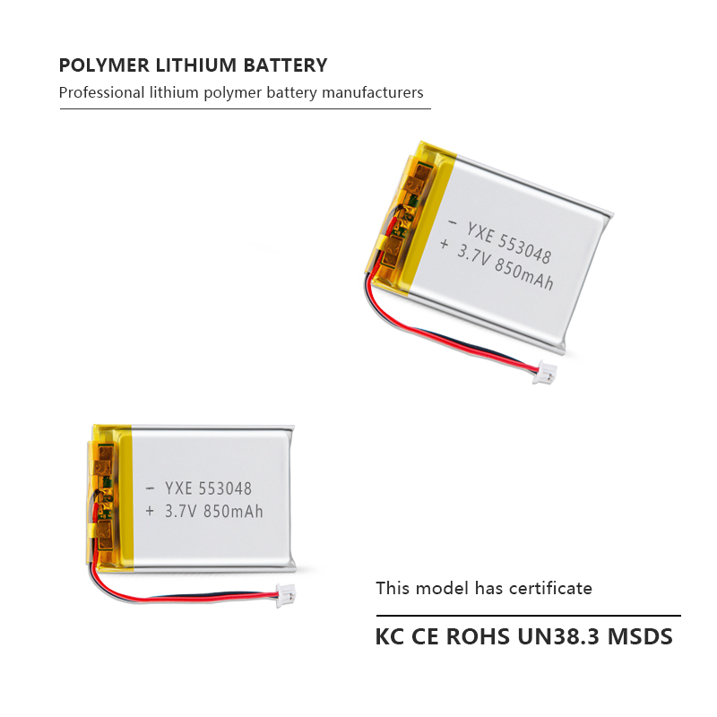 3.7 V Li-ion Battery 553048-850mah